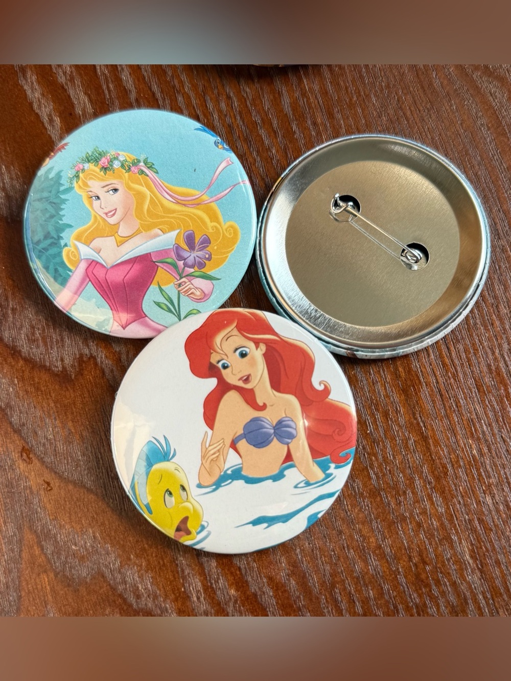 Disney Button Pin Trio - Picture 2 of 2
